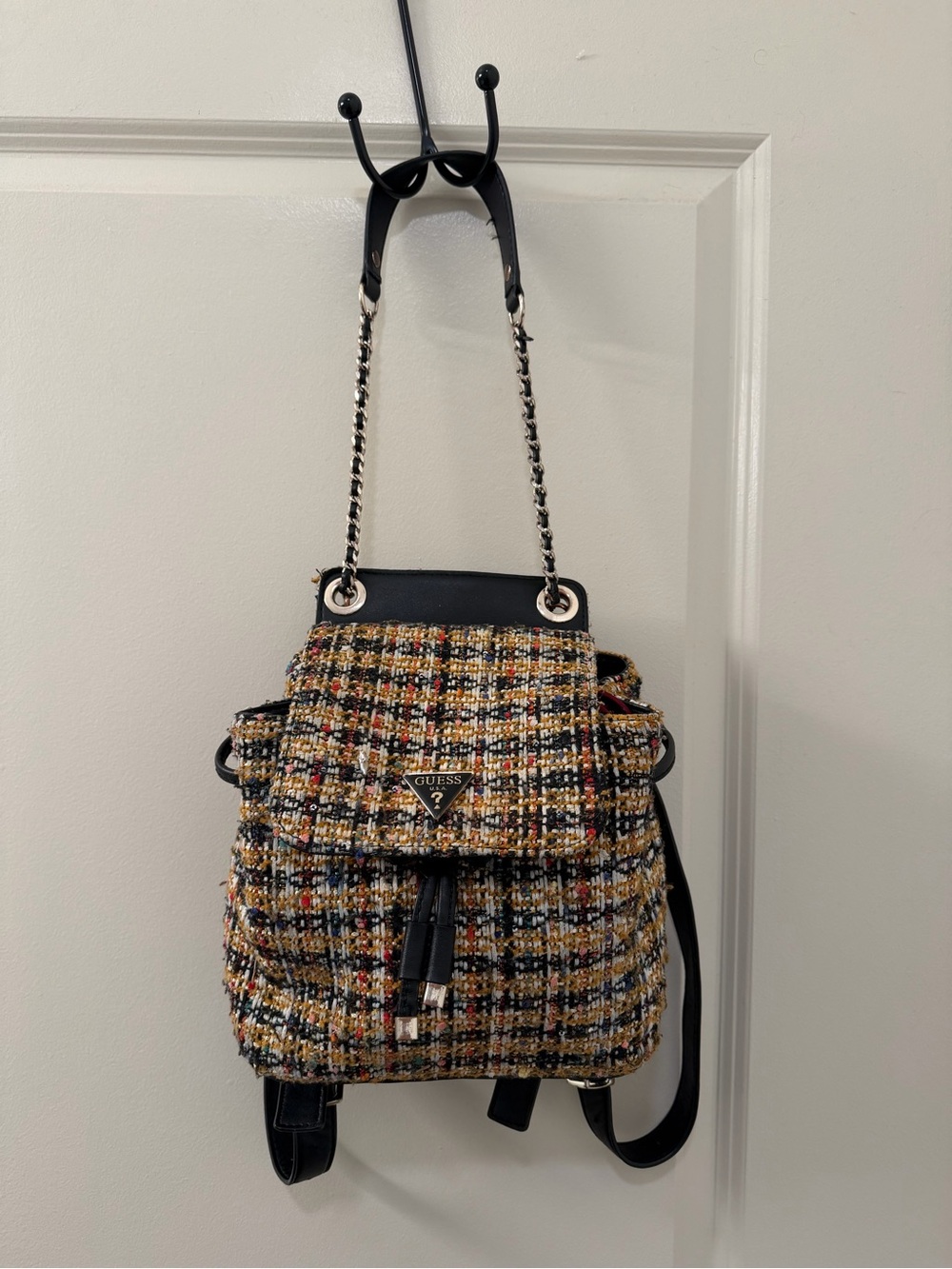 GUESS Cessily Multicolor Tweed Mini Backpack